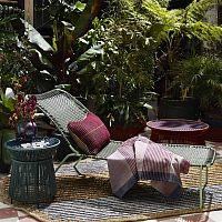 Contemporary side table CARIBE steelrecycled plasticgalvanised steel base