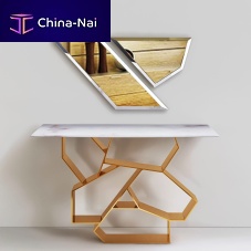 Original design sideboard table ALCINAwoodenglassmetal base