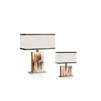 Table lamp FLORIANbrassleathercontemporary