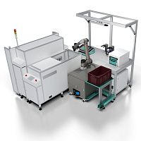 Assembly workstation FLEXIMATEelectronicmodularwith collaborative robots