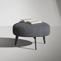 Contemporary pouf Lovy fabricpainted metalsquare