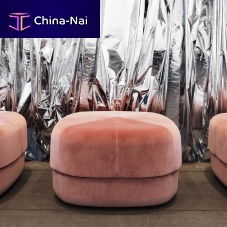 Contemporary pouf CIRCUSfabricsquarewhite