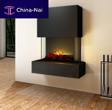 Closed electric hearth COMO3-sidedstainless steel