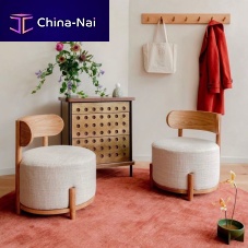 Contemporary fireside chair Modern Farmhousefabricoakoiled wood