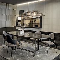 Contemporary dining chair EDENindoorleathermetal base