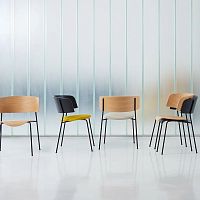 Contemporary chair WAGNERindoorfabricoak