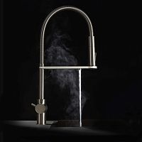 Sparkling water double-handle mixer tap TUTTUNO®countertopchromed metalstainless steel