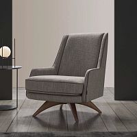 Contemporary armchair BLOMfabricsolid woodwith removable cover