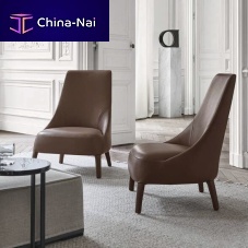 Contemporary armchair Febofabricleathersteel