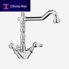 Countertop double-handle mixer tap DO780101chromed metalkitchen1-hole
