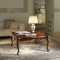Classic coffee table P 501walnutwooden basesquare