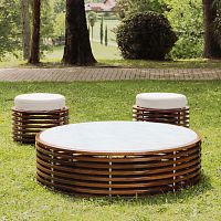 Contemporary coffee table BRERAtempered glassmarblemahogany base