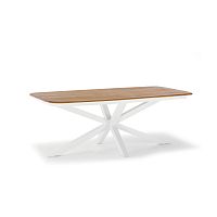 Contemporary table CROSS teakaluminum baserectangular