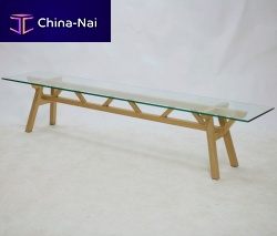 Contemporary bench CINDERELLA APORT oakglass