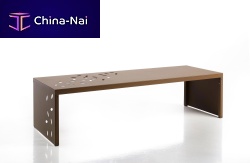 Contemporary public bench LEAFYmetalwithout backrestwithout armrests