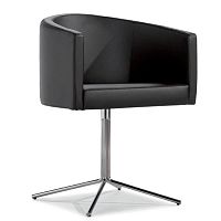 Contemporary chair CARMENindoorleathermetal base