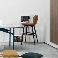 Contemporary bar chair ALAINindoorleatherash base