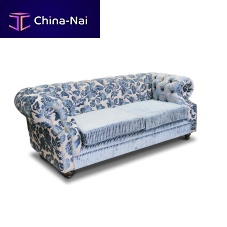 Chesterfield sofa fabricblue2-person