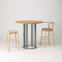 Contemporary high bar table RB oakashwalnut