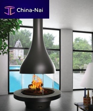 Wood-burning fireplace ALEXIA 995floor-mountedislandcentral