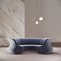 Round sofa ECLIPSEcontemporaryfabricleather