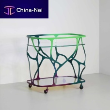 Home service trolley Papillonsteelglass