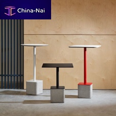 Contemporary high bar table GUSmelaminesteel baseconcrete base