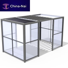 Stainless steel bus shelter KUBICcomposite material