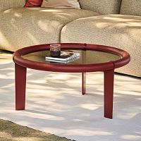 Contemporary coffee table BOIAashtempered glasspowder-coated steel base
