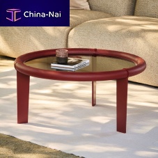 Contemporary coffee table BOIAashtempered glasspowder-coated steel base