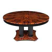 Art Deco table T041glossy varnished woodrosewoodwaxed wood base