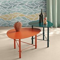 Contemporary coffee table Cookiesteelsteel baseoval