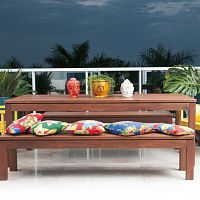 Contemporary table ATALAIAwoodenrectangularoutdoor