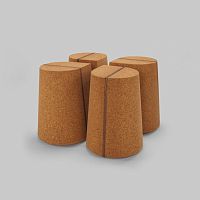Contemporary pouf CORKDROP corkwalnutcustom
