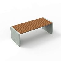 Contemporary table Lineaexotic woodcementconcrete base