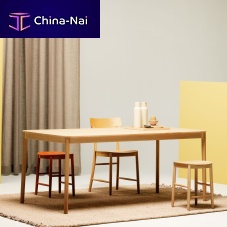 Contemporary dining table FIGURINEoakMDFoak base