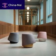 Contemporary pouf BUZZfabricroundblue