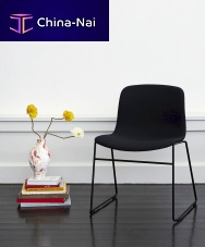 Contemporary chair AAC09indoorfabricstainless steel base