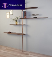 Wall-mounted shelving system floor-standingcontemporarylacquered wood