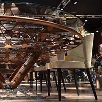 Contemporary chair MELISSA: SED-MELindoorleatherupholstered