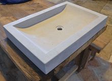 Double kitchen sink without drainboardnatural stoneapron-front