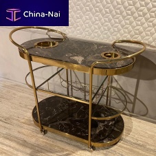 Home service trolley Saharasteelbrassglass