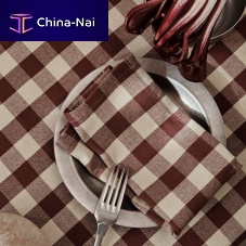 Cotton napkin Bothyplaidwashablemade from recycled materials