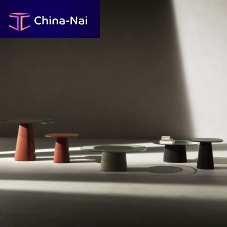 Contemporary coffee table Allure O' Dottempered glasspolyurethane basecentral base