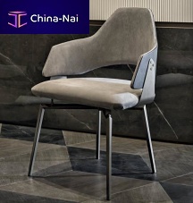 Contemporary chair CHLOEindoorleathermetal base