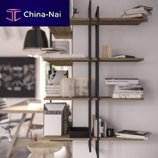 Wall-mounted shelving system SHELLcontemporarymetaloak