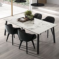Contemporary table MERLOT ceramicmetal baserectangular