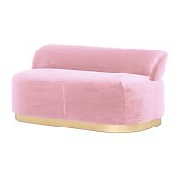 Contemporary upholstered bench MAJESTICvelvetbrasswith backrest