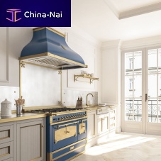 Wall-mounted range hood HIGH DOMEwith built-in lightingblue