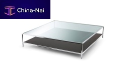 Contemporary coffee table FARADAYglassstainless steelrectangular